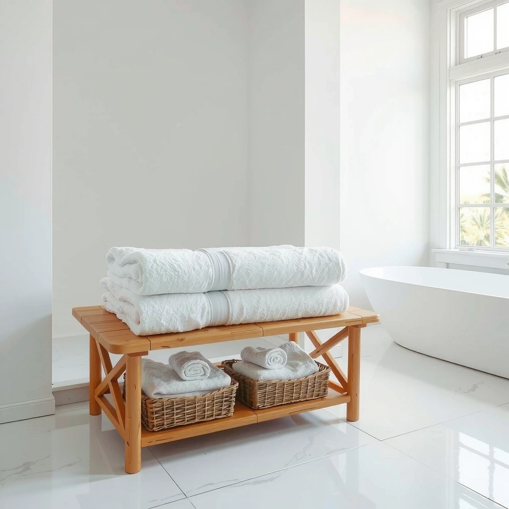 Aligned white towels