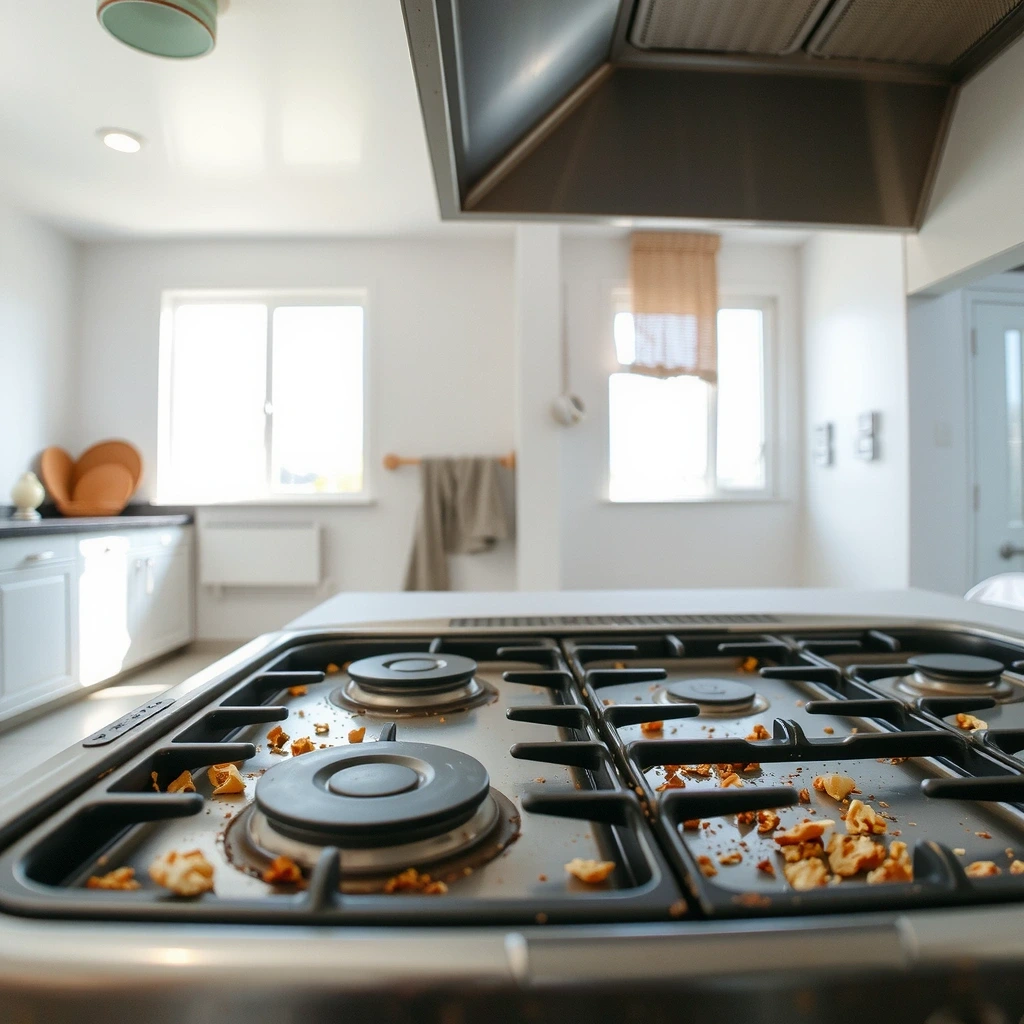 Before: Stovetop with residue